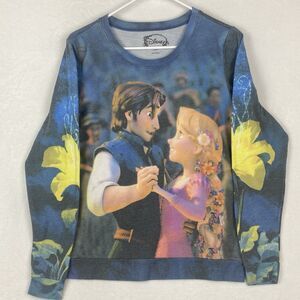 Disney Tangled Rapunzel Graphic Sweater Womens Junior Large Sweatshirt Pullover